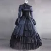 Halloween Classic Gothic Victorian Period Masquerade Party Dress Autumn Long Sleeve European Court Princess historical Ball Gown 4281U