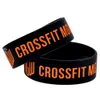 Bracciale in gomma siliconica CrossFit MGW da 50 pezzi, logo riempito di inchiostro largo 1 pollice per regalo di promozione sportiva