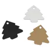 Eco Friendly 5.5*5.4cm Kerstboom Kraft Paper label Blank bruiloft Verjaardag Geschenk wenskaart Swing tag Bagage Prijs Hang Tag