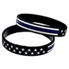 1pc den amerikanska flaggan silikongummi armband trendig dekoration bläck fylld logo vuxen storlek 4 färger