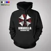 Atacado- Resident Evil capuz Cosplay Traje Com Capuz Jaqueta Casaco Moda Guarda-chuva Corporation LOGOTIPO Unisex Hoodies Moletom Biohazard