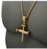 Plaqué or personnalité épissage clou croix pendentif collier américain étoile populaire porter Hip Hop bijoux pour hommes femmes cadeau