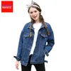 All'ingrosso- Giacca in denim Boyfriend manica lunga Donna primavera e autunno giacca Jean femminile lungo cappotto Plus Size giacche primaverili da donna