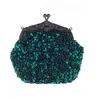 Handmade Heavy Sequin Beaded Bridal Hand Bag Lady Wedding Prom Cocktail Party Evening Clutch Handbag Silver Black Red Gold Green C1914472