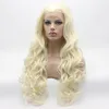 Iwona Hair Beige Wavy Long Wig 51001613 Half Hand Tied Heat Resistant Synthetic Lace Front Wigs3714271