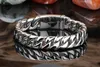 Pure Titanium Biżuteria Mężczyźni Moda Moda Cuban Link Bracelets Wysokie polerowane opaski na nadgarstki Pulseras Brace Lace 20cm 22cm 1 2cm306y