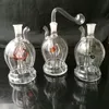 2019 Round edge ribbed pot   , New Unique Glass Bongs Glass Pipes Water Pipes Hookah Oil Rigs Smoking with Droppe