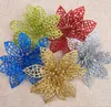 5.9" Shiny Christmas Flowers Poinsettia Tree Decoration Ornaments Artificial Flowers Festival Decorative Home Party Supplies