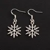 Snowflake Dangle Chandelier Earrings 925 Silver Fish Ear Hook 40pairs/lot E790 15.5x37.2mm