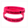 1 STÜCK „Love Your Sister“-Armband aus Silikonkautschuk, trendige Dekoration, Logo, Erwachsenengröße, als Familiengeschenk