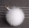 10 pièces 15 cm pièces de sac grand vrai fourrure de raton laveur Pom Pom porte-clés boule voiture porte-clés pour femmes sac à main sac à main pendentif à breloque accessoire