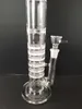 H; 40cm D: 5cm .glass bong a portata di mano tubo di acqua 7 strato a nido d'ape a nido d'ape percolatore gorgogliatore riciclatore di riciclaio di piante di cenere catcher 18mm ciotola di vetro congiunta portatile