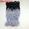 Ombre Kanekalon Synthetic Braiding Hair 24inch 100g Black Dark Pink Jumbo Crochet Braids Hair Extensions5562960