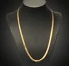 Masculino/feminino elegante hip-hop punk 18k banhado a ouro real 24 polegadas moda 7mm/10mm longo cobra corrente colares traje colar jóias