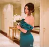 Elegant Off Shoulder Arabian Dubai Dark Green Formal Party Gowns Sexy Backless Mermaid Evening Dresses Ruched Prom Dress