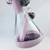 Glazen pruik Wag beker Bong Wig-Wag Bong 7.5inch Pink Red Dabs Rig met kwarts Banger Mini Tube Wig Wags Water Pipe Bongs