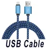 Gevlochten stof Micro USB-kabel 1m 3ft 2M 3M USB-oplaadkabel voor Samsung Galaxy S7 Edge S6 Edge LG-mobiele telefoons