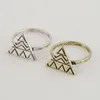 Everfast Wholesale 10pc/Lot Punk Style Triangle Wave Forme Rings Серебряное золото розовое золото.