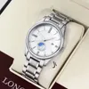 Casual Mens Zegarki 40mm Dial Moda Ze Stali Nierdzewnej Zespół Auto Data Męski Casual Quartz Wrist Watch dla Mężczyzna Męski Walentynki Prezent Relogios