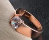 Mooie Prinses Sieraden Plating 925 Sterling Zilver Rose Gold Crystal Diamond Ring Zirkoon Luxe Trouwring Size US6 / 7/8/9/10