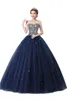 새로운 얇은 명주 그물 가운 Quinceanera Dresses 2017 Appleiques Beads 15 년 Prom 가운 QS1008을위한 달콤한 16 드레스