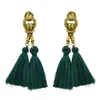 idealway 6 Colors Bohemian Fashion Gold Plated Thread Tassel Chain Dangle Long Earrings For Women Jewelry