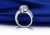 Yamni Real Solid 925 Серебряные обручальные кольца украшения для женщин 2 Carat Sona CZ Diamond Congeration Accessories xmj5109436324