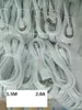 1m 1.5m 2M 3M 2.0A OD3.5 Micro USB Datum Charger Sync-kabel voor Smart Phone Black White 100pcs / lot