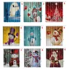 Lavable Rideau De Douche 3D Imprimé Salle De Bains De Noël Bonhomme De Neige Rideau De Douche Avec 12 Crochets Santa Maison Nouvel An Décor 21 Styles