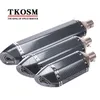 TKOSM 570 mm 460 mm 370 mm Universal-Einlass 51 mm Motorrad-Auspuffrohr ATV Escape mit Aufkleber für die meisten Motocross-Slip-on