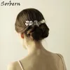 Sorbern Korean Style Bridal Headpieces Women Hairpin Female Rhinestone Beautiful Flower Hair Comb Tiara Bridal Hair Wedding Accessories