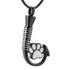 LKJ9926 PAW Hook Kształt Pet Cremation Naszyjnik trzymaj ukochany pies kot popiół pamiątkowy biżuteria ze stali nierdzewnej z lejkiem217w