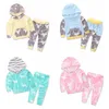 Warme stijl herfst romper baby kleding voor baby herten afdrukken jumpsuit 2 stks set peuter casual hooded kleding pak