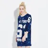 Wholesale- Jasonplay Korean Style Sexy Loose Hip-hop T-shirts Summer Sequined Dress Women Casual Long Design Tops Harajuku Tees