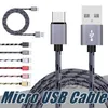 Standard Snabbladdning USB-kabel 6FT 3FT USB Typ C Kabeldata Synkronisering Laddband för Samsung S9 Moto LG Android Laddare Kablar