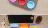 Pastel de silicona Cupcake Baking Muffin Cuatro formas Cake Cup Case Bandeja de fiesta Moldes de pastel Herramientas de decoración