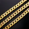 Tone Tone Gold Color Chain for Men Hip Hop Jewelry 9mm Charker Long Chunky Big Curb Cuban Link Biklace Man Gift N552235p3890631