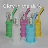 New Arrival Mini Luminous Rigs bong hookah Silicone Glow In Dark Water Pipe With Glass Downstem and Glass Bowl DHL