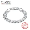 YHAMNI Merk fijne sieraden 100% 925 Sterling zilveren armbanden armband voor mannen klassieke bedelarmband S925 Gestempeld heren armband H151