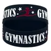 50 Stück Gymnastik-Silikon-Gummi-Armband, 2,5 cm breit, Sport-Geschenk, weich und flexibel, schwarz, Erwachsenengröße