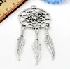 100pcs/lot Vintage Antique Silver Dreamcatcher Charms Dangle Pendant Fit European necklace Jewelry Making diy