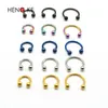Horseshoe 316l Surgical Steel NoSril Nose Ring Circular Piercing Ball Body Jewelry Rings CBR Earring16g 6mm 8mm 10mm 50pcs Lot310i