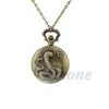 Partihandel-Vine Men Women Chinese Zodiac Snake Dog Tiger Quartz Pocket Watch Necklace3137371