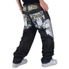 Atacado-homens hip hop jeans skateboard homens baggy jeans estilo rua denim hiphop calças soltas jeans rap 4 estações calças grandes tamanho grande 30-44