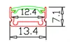 شحن مجاني 2000mmX13.4mmX7.1mm الألومنيوم بقيادة الرف لشرائط أدى بلوري الحليب أبيض / واضح شفاف غطاء الكمبيوتر