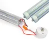 In Stock 8ft 2.4m 45w t8 LED tube light with FA8 R17D caps in clear frosted cover 3000-6500k