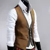 Men Formal Business Casual Suit Tuxedo Layered Style Slim Fitted Waistcoat Vest