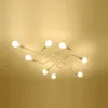 Creative Personality Iron Living Room Ceiling Lamp Retro Bedroom Spider Ceiling Light Modern Simple Nordic American Corridor Ceiling Lights