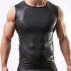 black faux leather tank top