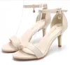 Kvinnor Högklackat Sandaler T-Steg Classic Dancing Heeled 7cm Peep Toe Buckle Trap Sandals Sexiga Stiletto Party Bröllop Skor Skor 34-40